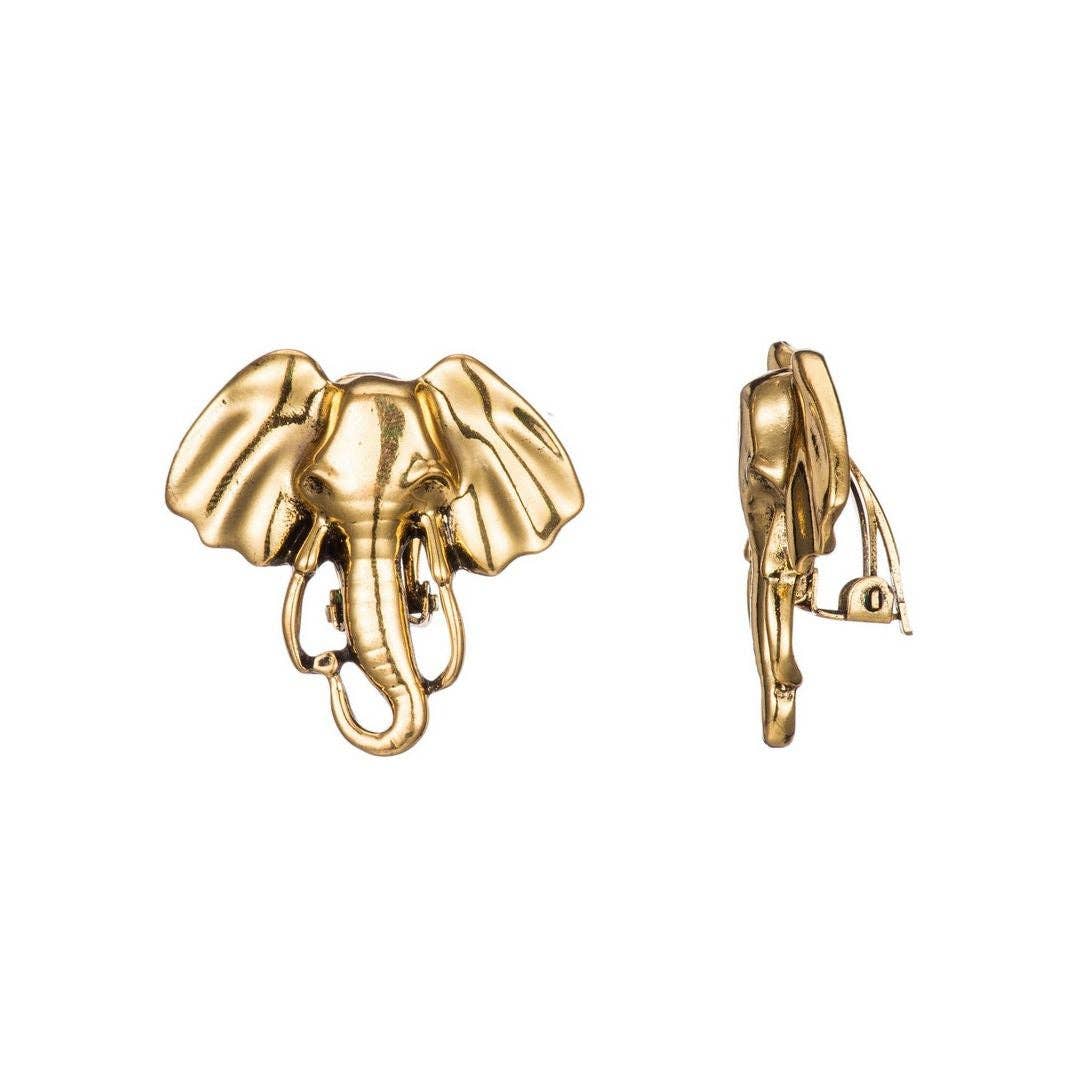 Boucles d'oreilles clips Eléphant