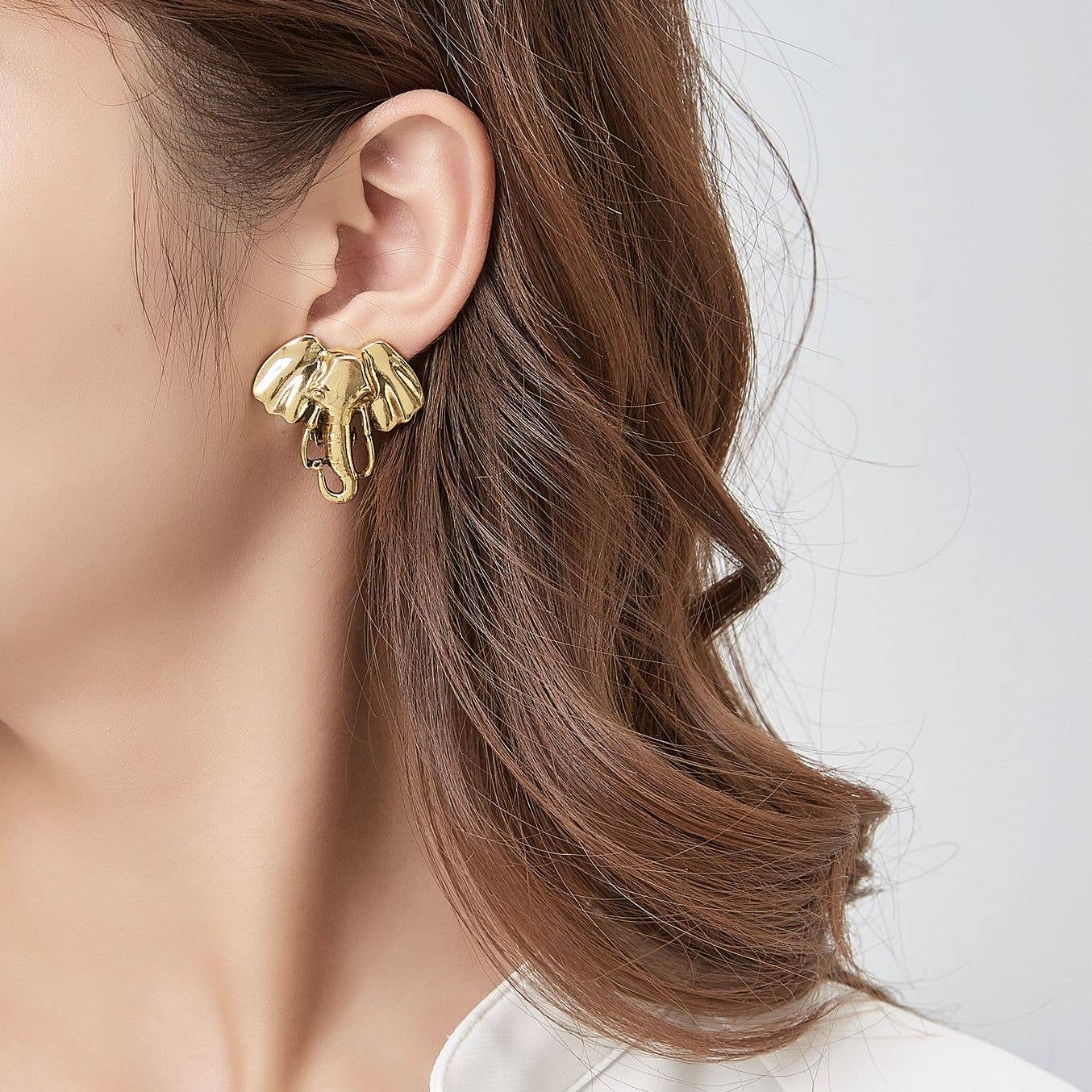 Boucles d'oreilles clips Eléphant