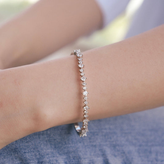 Bracelet de tennis Celeste plaqué OR 14K