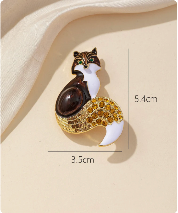 Broche Renard Élégant Doré