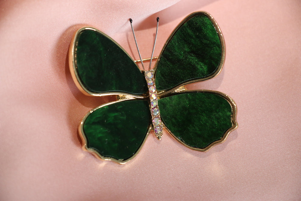 Broche Papillon Émeraude
