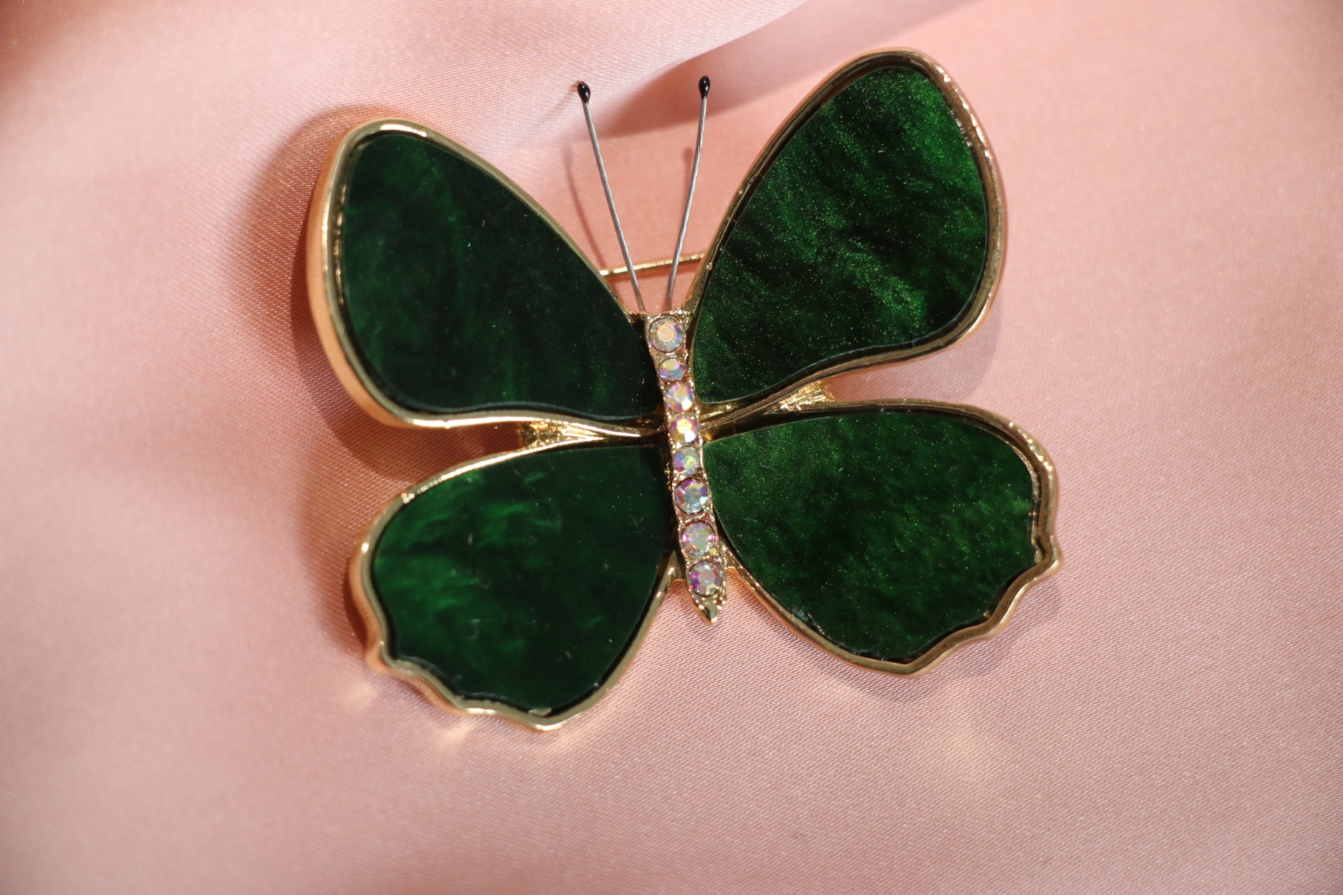 Broche Papillon Émeraude