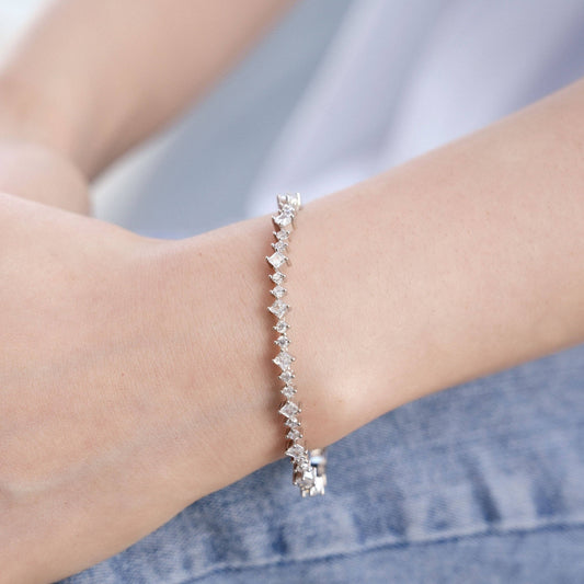 Bracelet de tennis Celeste plaqué OR 14K